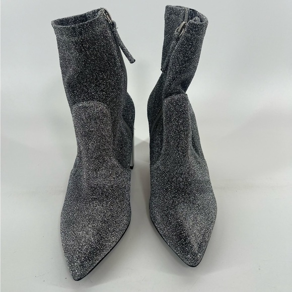 Chinese Laundry Raine Silver Metallic Mid-Calf Sock Boots Sparkly Booties 7.5 - Picture 5 of 9